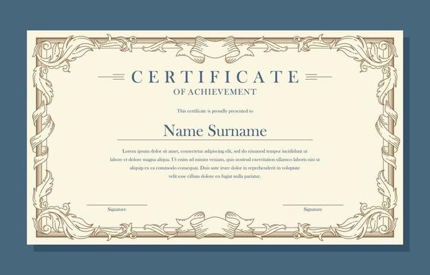 Vintage Victorian Classic Concept Certificate Template