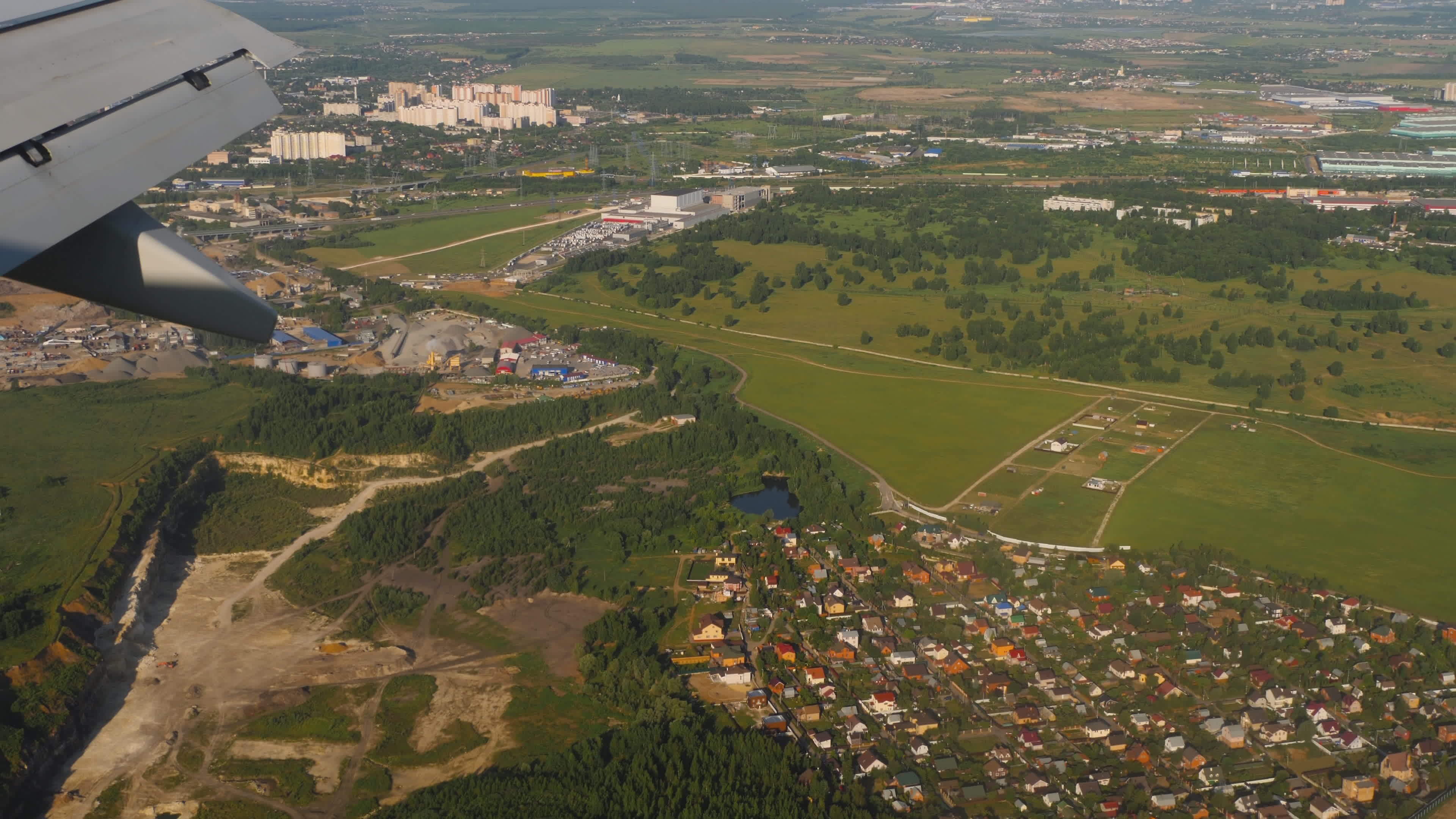 The airplane descending before landing Domodedovo airport Moscow DME ...