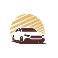 city car shadow logo vector
