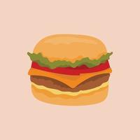 ilustración de hamburguesa de comida rápida vector
