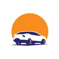 family car shadow logo vector