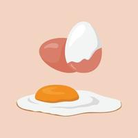 ilustración de un huevo de gallina. una ilustración de primer plano de un huevo de gallina, perfecta para logotipos, iconos, etc. vector