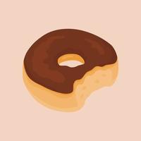 Donut graphic element, close up bitten donut snack illustration image vector