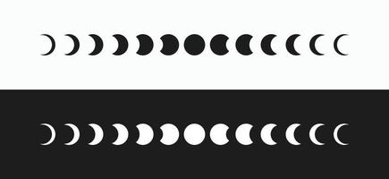 Set of Moon phases icons. Moon phases astronomy icon vector template
