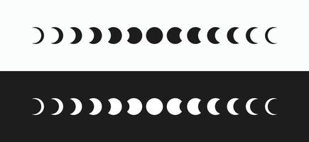 Set of Moon phases icons. Moon phases astronomy icon vector template