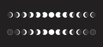 icono de fases lunares. conjunto de iconos de astronomía de fases lunares plantilla vectorial vector