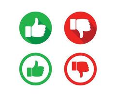 Thumbs Up and Thumbs Down Icons Template vector