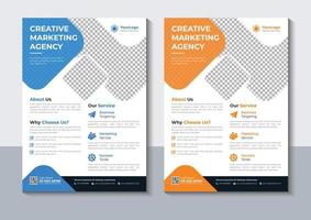 diseño de volante corporativo, plantilla de volante de agencia de marketing creativo, volante de negocios abstracto, diseño de folleto, informe anual, póster, vector profesional