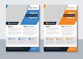 Corporate Flyer Design, Digital Marketing Agency Flyer Template, Business flyer, Brochure Design, Annual Report, Pro Vector