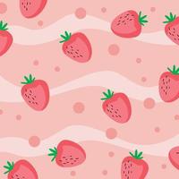 lindo fresa fruta dulce patrón textura fondo banner diseño vector, fresa patrón femenino vector