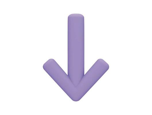 down arrow with 3d vector icon cartoon minimal style