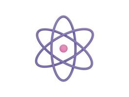 atom orbital electrons nuclear energy with 3d vector icon cartoon minimal style