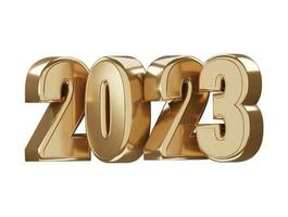 Realistic 3d rendering 2023 new year text effect vector