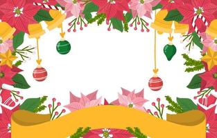 fondo de flores de pascua de navidad vector