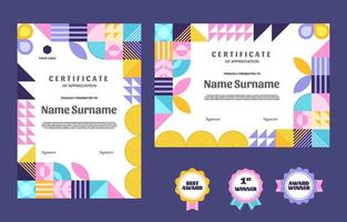 plantilla de diseño de certificado colorido plano moderno vector