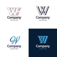 Letter W Big Logo Pack Design Creative Modern logos design for your business vector