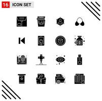 paquete de iconos vectoriales de stock de 16 signos y símbolos de línea para ropa playa comunicación sujetador social elementos de diseño vectorial editables vector