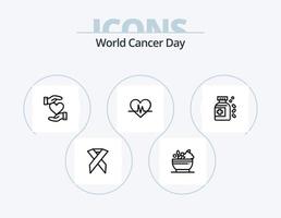 diseño de iconos del paquete de iconos de línea del día mundial del cáncer 5. vocero. anunciar. cáncer de mama. megáfono. cáncer vector