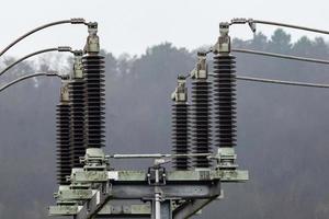 insulators on a transformer substation photo