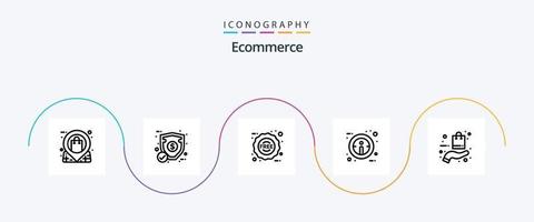 paquete de iconos de línea 5 de comercio electrónico que incluye comercio electrónico. signo. seguridad. información. compras vector