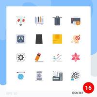 16 iconos creativos signos y símbolos modernos de dispositivos añadir regla basura eliminar paquete editable de elementos de diseño de vectores creativos