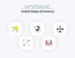 Usa Flat Icon Pack 5 Icon Design. court. bbq. landmark. barbecue. match vector