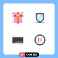 4 Thematic Vector Flat Icons and Editable Symbols of box barcode internet security hospital Editable Vector Design Elements