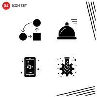 Universal Icon Symbols Group of Modern Solid Glyphs of diagram education strategy dish mute Editable Vector Design Elements