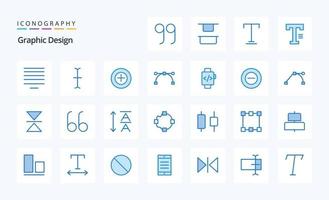 25 Design Blue icon pack vector