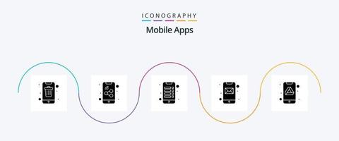 paquete de iconos de glifo 5 de aplicaciones móviles que incluye google. Email. móvil. móvil. aplicación vector