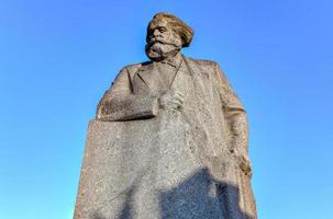 Monument to Karl Marx in the Moscow city center, a popular landmark, 2022 photo