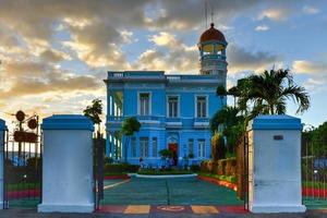 Cienfuegos, Cuba - January 11, 2017 -  Hotel Palacio Azul, an ecletic style palace in Cienfuegos, Cuba. photo