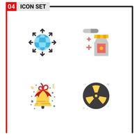 Editable Vector Line Pack of 4 Simple Flat Icons of connection xmas world temperature fighter Editable Vector Design Elements