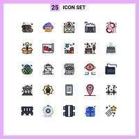 Set of 25 Modern UI Icons Symbols Signs for ay scenery attack mountains message Editable Vector Design Elements