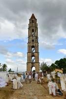 Manaca Iznaga, Cuba - Jan 12, 2017 -  Historic slave watch tower in Manaca Iznaga, Valle de los Ingenios, Trinidad, Cuba. It is the tallest lookout tower ever built in the Caribbean sugar region. photo