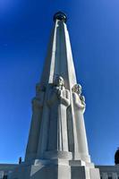 Los Angeles, California - July 26, 2020 -  Astronomers monument at Griffith Observatory in Griffith Park. The astronomers depicted are Galileo, Copernicus, Herschel, Hipparchus, Kepler, and Newton. photo