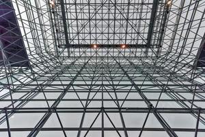 Glass lattice ceiling of a convention center, New York, USA, 2022 photo