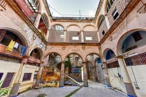 Old building in the process of collapsing in the Old Havana neighborhood of Havana, Cuba. photo