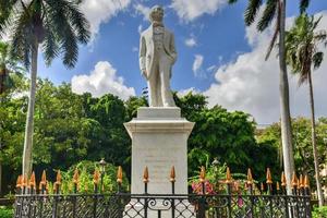 Statue to Carlos Manuel de Cespedes in Old Havana. Cespedes in considered the Father of the Cuban Nation. He freed the slaves and incited the insurrection against colonialism, 2022 photo