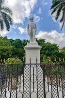 Statue to Carlos Manuel de Cespedes in Old Havana. Cespedes in considered the Father of the Cuban Nation. He freed the slaves and incited the insurrection against colonialism, 2022 photo