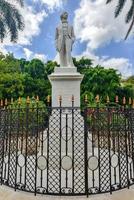 Statue to Carlos Manuel de Cespedes in Old Havana. Cespedes in considered the Father of the Cuban Nation. He freed the slaves and incited the insurrection against colonialism, 2022 photo