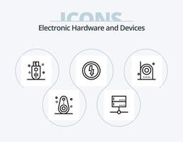 Devices Line Icon Pack 5 Icon Design. devices. socket. photograph. electric. turntable vector