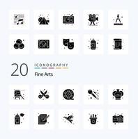 20 Fine Arts Solid Glyph icon Pack like art art art mic paint vector