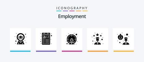 Employment Glyph 5 Icon Pack Including depose. career demotion. female. star. employee. Creative Icons Design vector