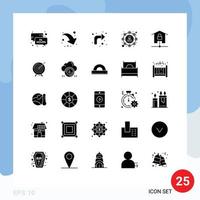 Modern Set of 25 Solid Glyphs Pictograph of kit devices reload user affiliate marketing Editable Vector Design Elements