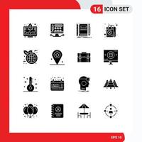 16 iconos creativos signos y símbolos modernos del día de la tierra cuaderno de la tienda elementos de diseño vectorial editables de san patricio vector