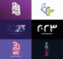 Big Set of 2023 Happy New Year logo text design 2023 number design template vector