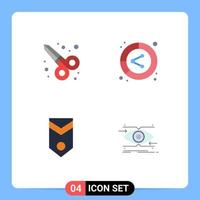 Modern Set of 4 Flat Icons and symbols such as graphic design military analysis lead rank Editable Vector Design Elements