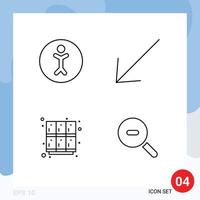 4 Universal Line Signs Symbols of accessibility open arrow learn search Editable Vector Design Elements