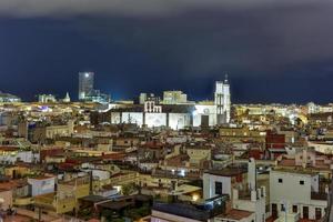 Barcelona Skyline at night in Catalonia, Spain. photo